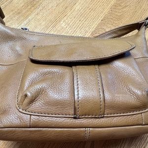 Original with Label,  Fossil Women's leather bag, tan, 12" X 4 1/2" X 7", Tan